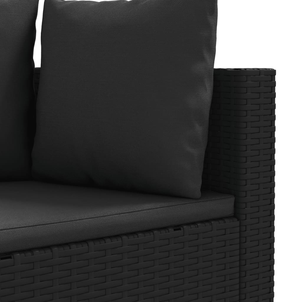 10-tlg. Garten-Sofagarnitur mit Kissen Schwarz Poly Rattan - Pazzar.ch