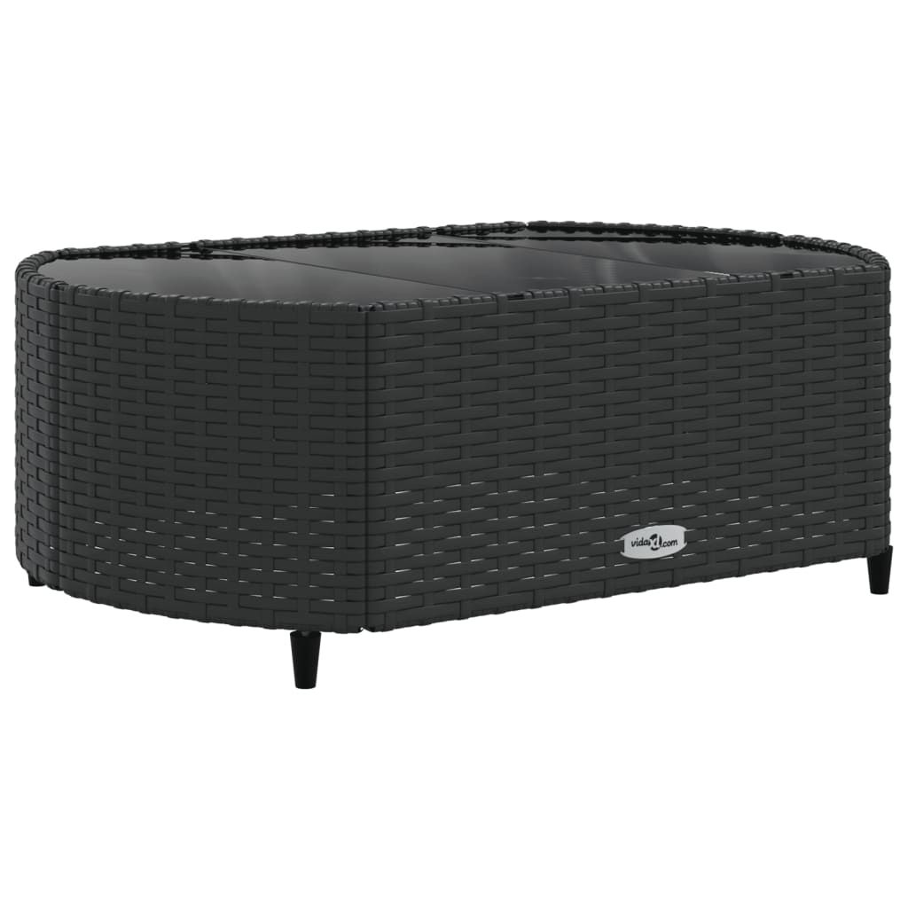 10-tlg. Garten-Sofagarnitur mit Kissen Schwarz Poly Rattan