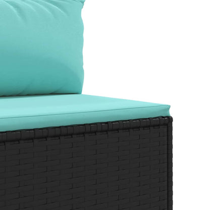 10-tlg. Garten-Sofagarnitur mit Kissen Schwarz Poly Rattan - Pazzar.ch