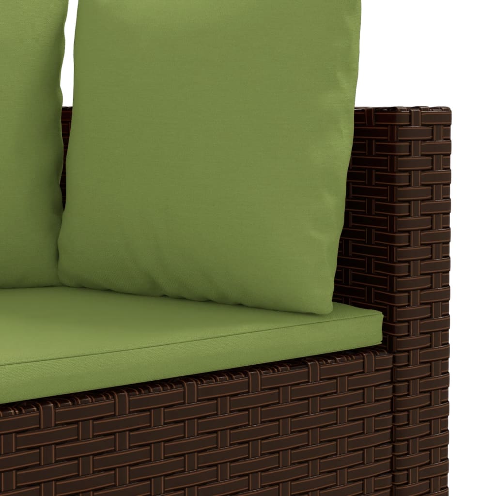 10-tlg. Garten-Sofagarnitur mit Kissen Braun Poly Rattan - Pazzar.ch