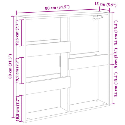 Wandschrank Schwarz 80x15x80 cm Holzwerkstoff - Pazzar.ch