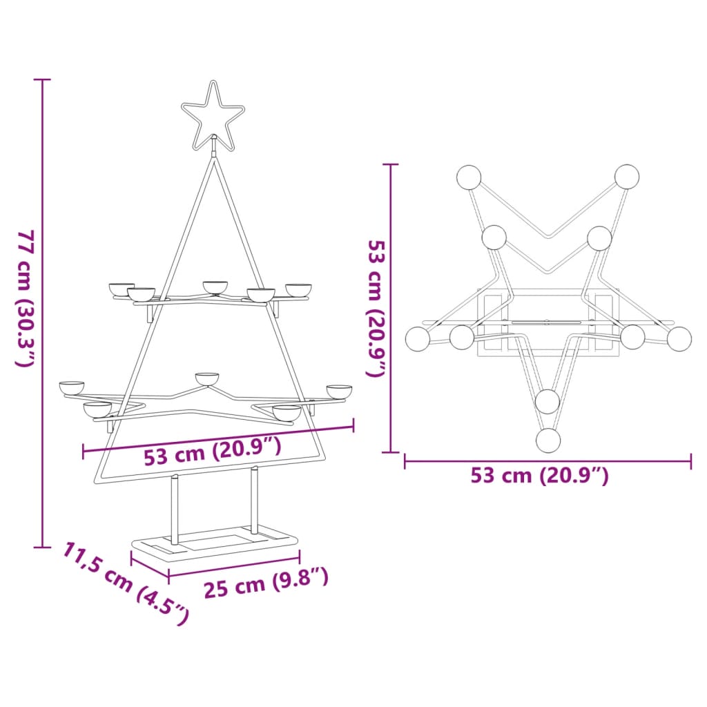 Metall-Weihnachtsbaum zum Dekorieren Schwarz 75 cm - Pazzar.ch