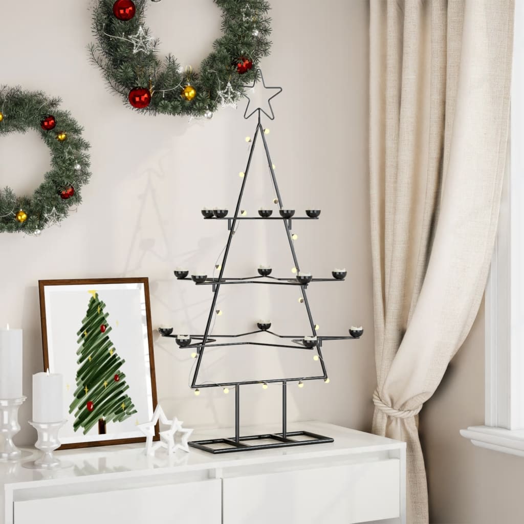 Metall-Weihnachtsbaum zum Dekorieren Schwarz 105 cm - Pazzar.ch