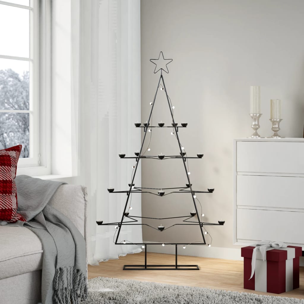 Metall-Weihnachtsbaum für Dekorationen Schwarz 140 cm - Pazzar.ch