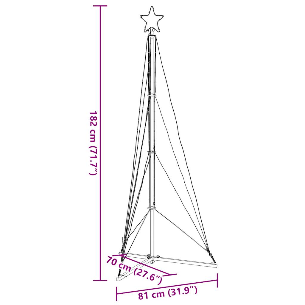 Weihnachtsbaum-Beleuchtung 363 LEDs Blau 182 cm - Pazzar.ch