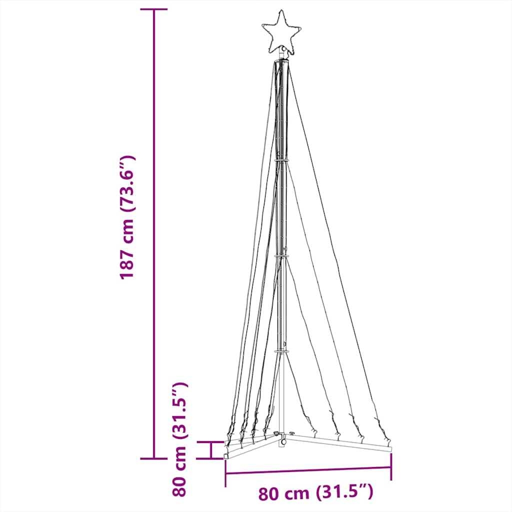 Weihnachtsbaum-Beleuchtung 339 LEDs Warmweiß 187 cm - Pazzar.ch