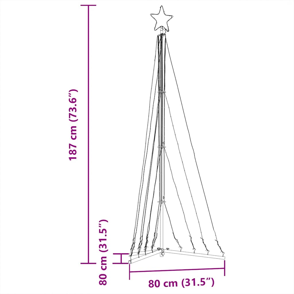 Weihnachtsbaum-Beleuchtung 339 LEDs Kaltweiß 187 cm - Pazzar.ch