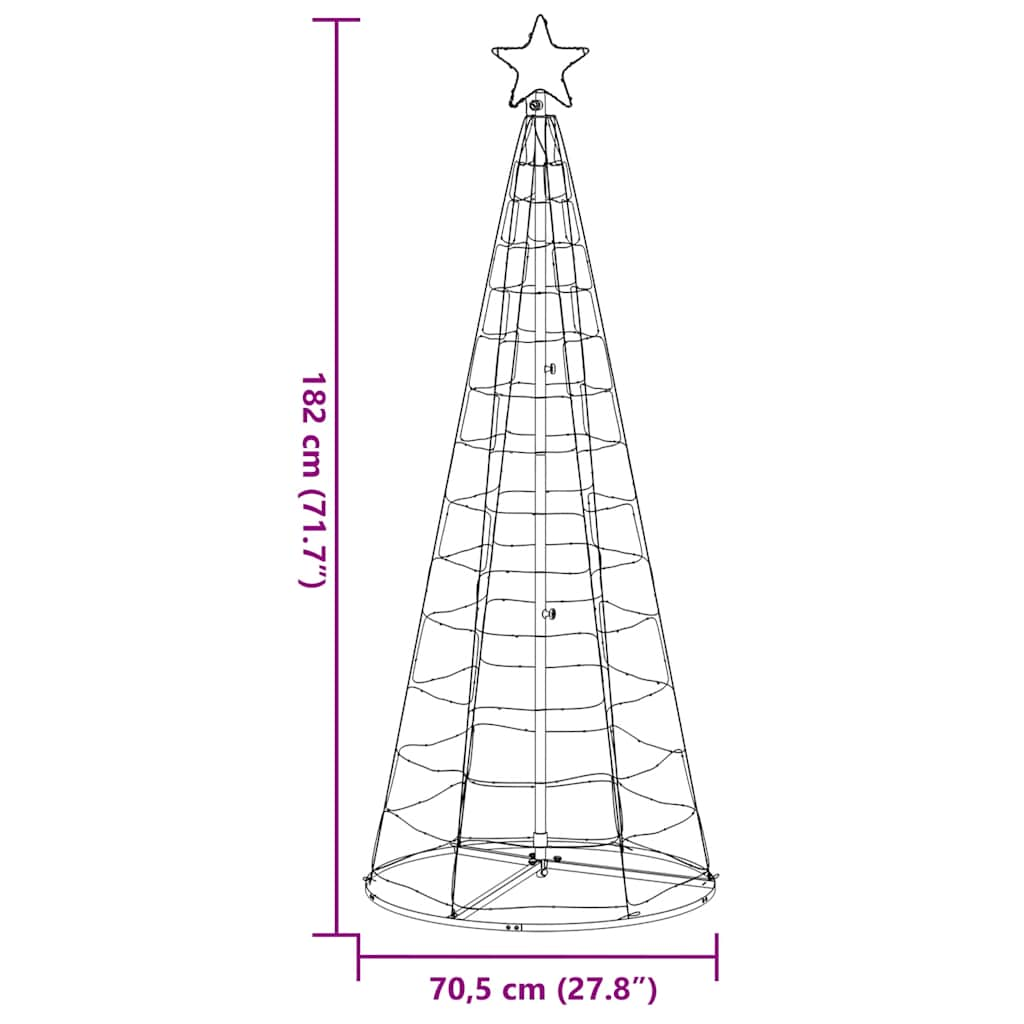 Weihnachtsbaum Kegelform 200 LEDs Blau 182 cm - Pazzar.ch