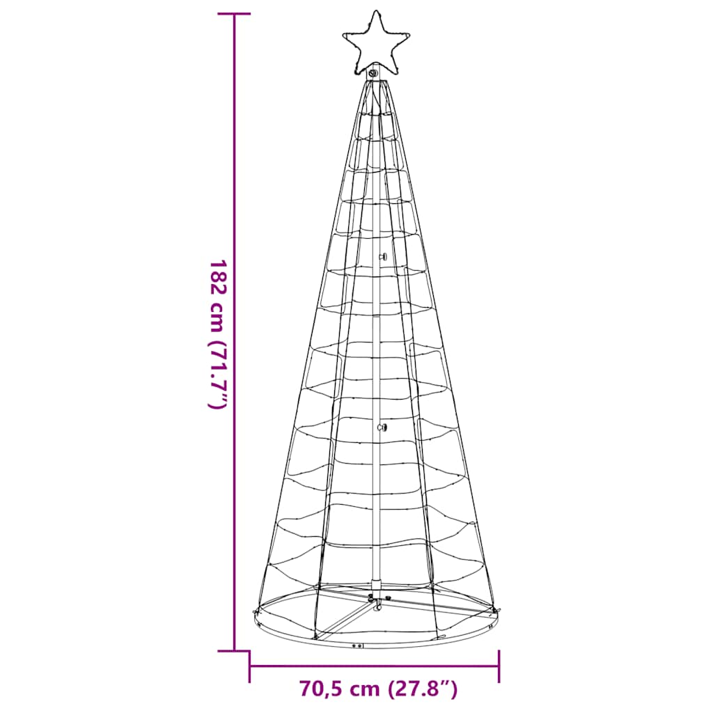 Weihnachtsbaum Kegelform 200 LEDs Mehrfarbig 182 cm - Pazzar.ch