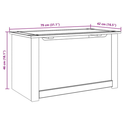 Truhe mit Deckel Panama 79x42x46 cm Massivholz Kiefer - Pazzar.ch