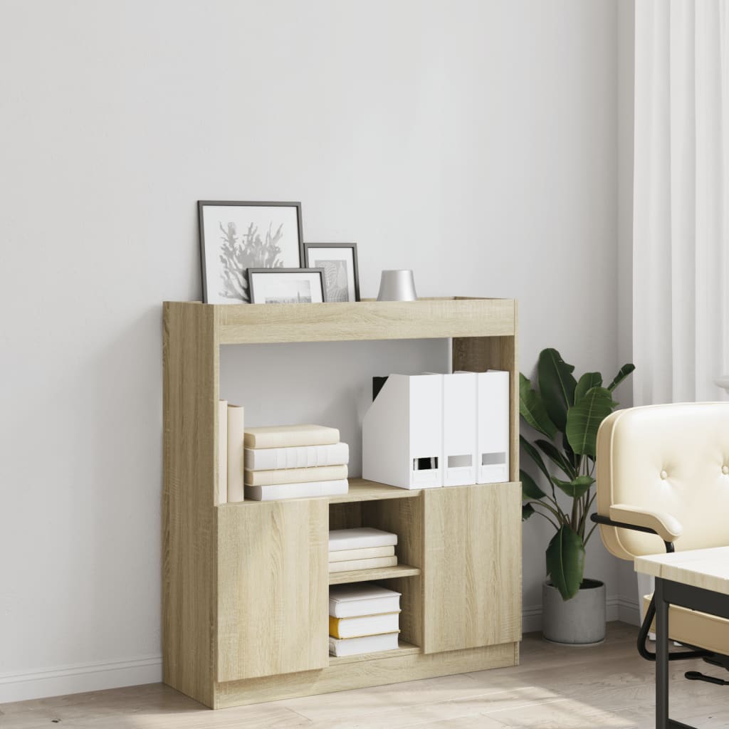 Highboard Sonoma-Eiche 92x33x100 cm Holzwerkstoff - Pazzar.ch