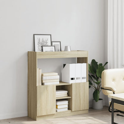 Highboard Sonoma-Eiche 92x33x100 cm Holzwerkstoff - Pazzar.ch