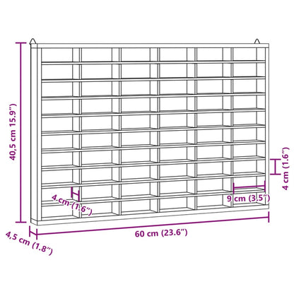 Wandvitrine mit 60 Fächern 60x4,5x40,5 cm - Pazzar.ch