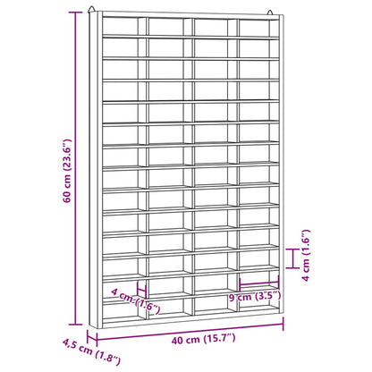 Wandvitrine mit 56 Fächern 40x4,5x60 cm - Pazzar.ch