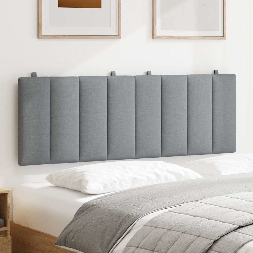 Kopfteil-Kissen "Hanko" Hellgrau 140 cm Stoff