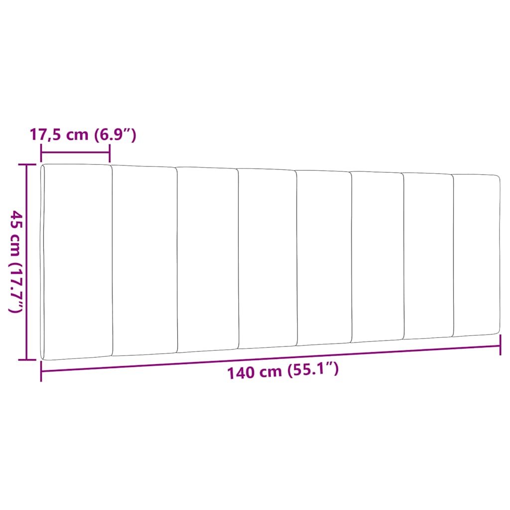Kopfteil-Kissen "Hanko" Hellgrau 140 cm Stoff
