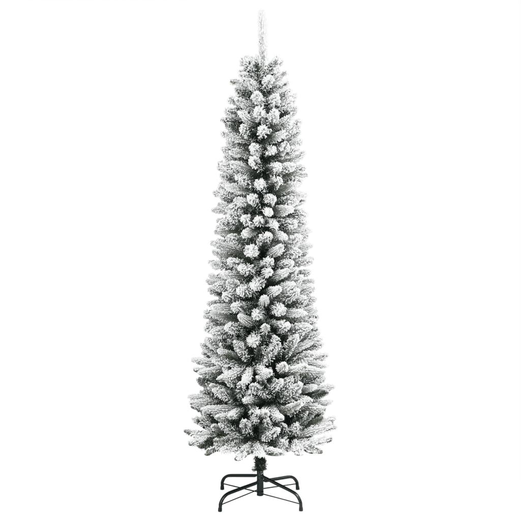 Künstlicher Weihnachtsbaum Schlank mit Schnee 210 cm PVC & PE - Pazzar.ch