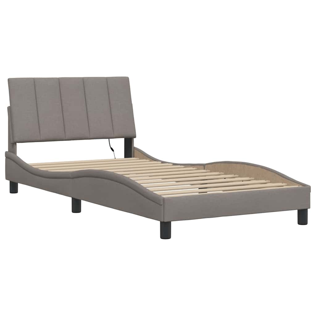 Bettgestell ohne Matratze "Hanko" Taupe 100x200 cm Stoff