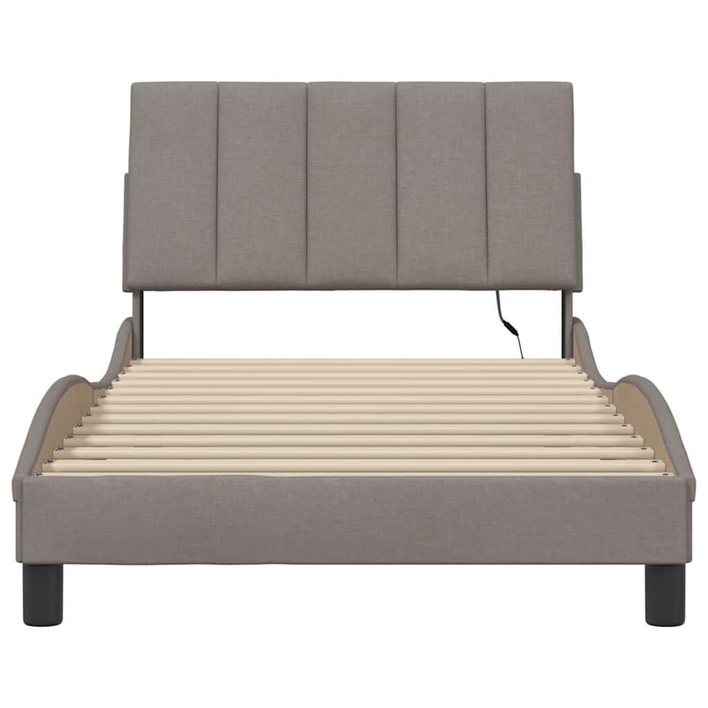 Bettgestell ohne Matratze "Hanko" Taupe 100x200 cm Stoff