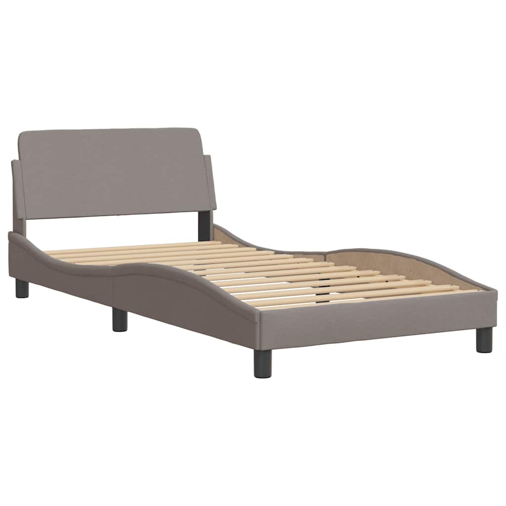 Bettgestell ohne Matratze "Hanko" Taupe 100x200 cm Stoff