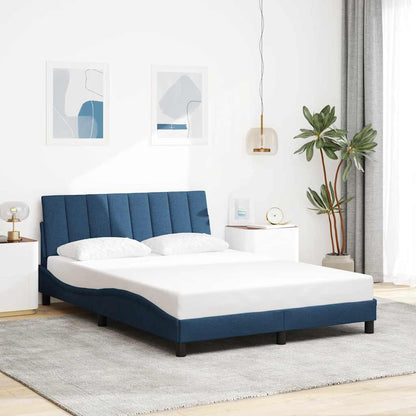 Bettgestell ohne Matratze "Hanko" Blau 120x200 cm Stoff