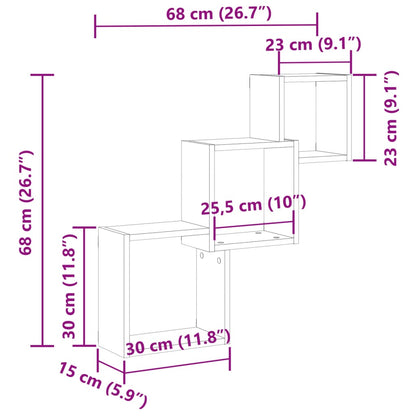 Würfelregale Altholz-Optik 68x15x68 cm Holzwerkstoff - Pazzar.ch