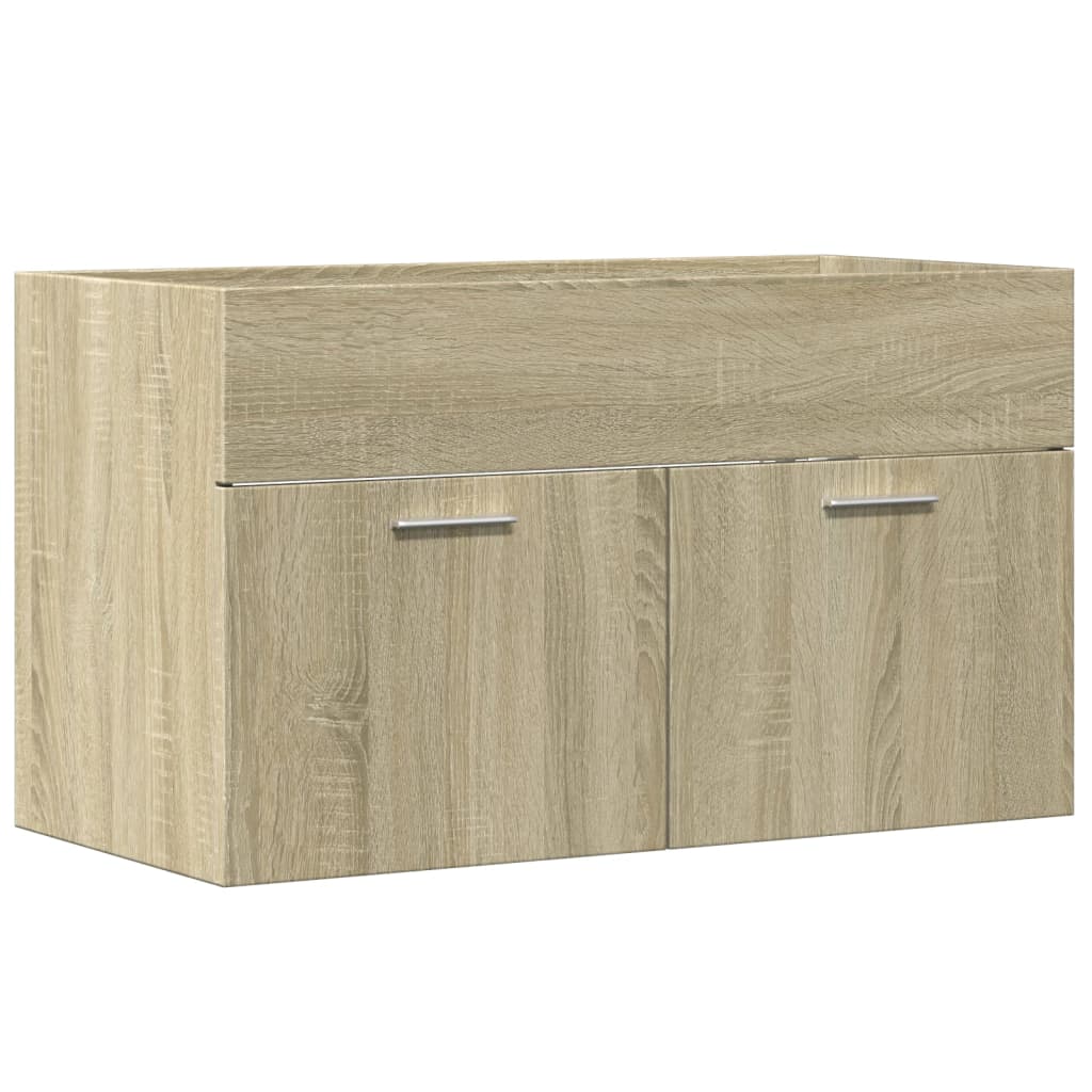 Waschbeckenunterschrank Sonoma-Eiche 80x38,5x46cm Holzwerkstoff - Pazzar.ch