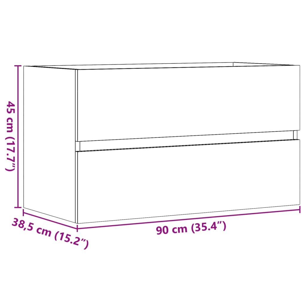 Waschbeckenunterschrank Altholz-Optik 90x38,5x45 Holzwerkstoff - Pazzar.ch