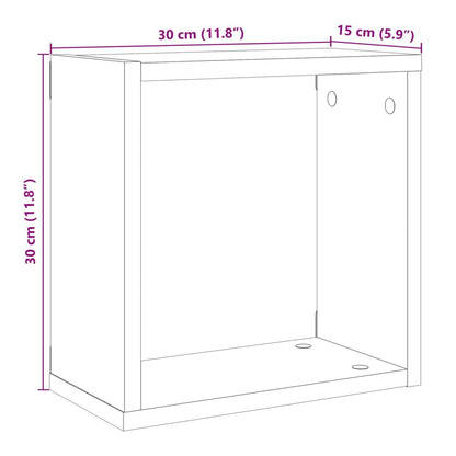 Würfel-Wandregale 4 Stk. Altholz-Optik 30x15x30 Holzwerkstoff - Pazzar.ch