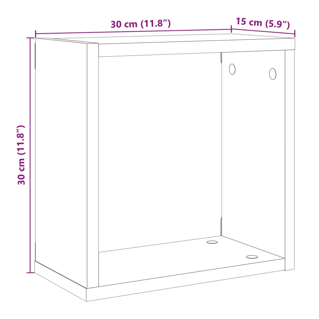 Würfel-Wandregale 6 Stk. Altholz-Optik 30x15x30 Holzwerkstoff - Pazzar.ch