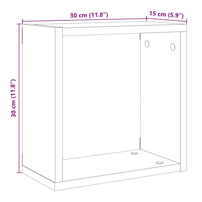 Würfel-Wandregale 6 Stk. Altholz-Optik 30x15x30 Holzwerkstoff - Pazzar.ch