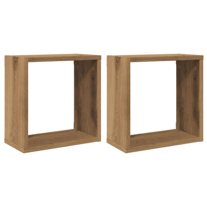 Würfel-Wandregale 2 Stk. Artisan-Eiche 30x15x30 Holzwerkstoff - Pazzar.ch