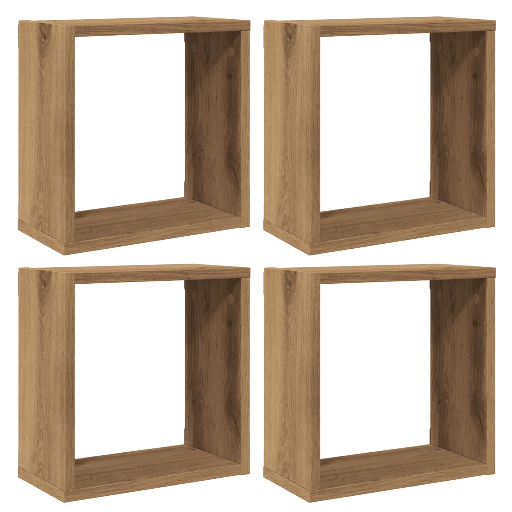 Würfel-Wandregale 4 Stk. Artisan-Eiche 30x15x30 Holzwerkstoff