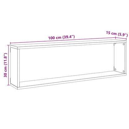 Würfel-Wandregale 2 Stk. Altholz-Optik 100x15x30 Holzwerkstoff - Pazzar.ch