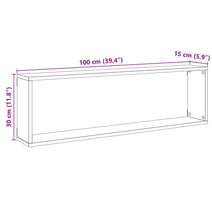 Würfel-Wandregale 4 Stk. Artisan-Eiche 100x15x30 Holzwerkstoff - Pazzar.ch