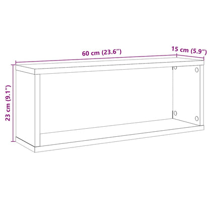 Würfel-Wandregale 2 Stk. Altholz-Optik 60x15x23 Holzwerkstoff - Pazzar.ch