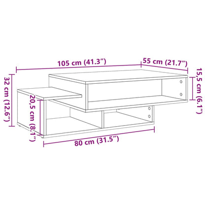 Couchtisch Altholz-Optik 105x55x32 cm Holzwerkstoff - Pazzar.ch