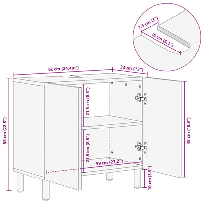 Waschbeckenunterschrank Schwarz 62x33x58 cm Holzwerkstoff - Pazzar.ch