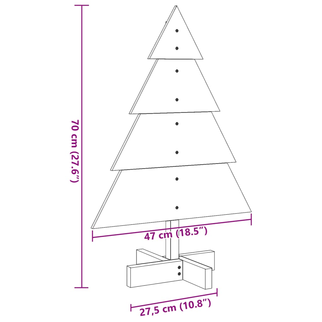 Weihnachtsbaum Holz zum Schmücken 70 cm Massivholz - Pazzar.ch