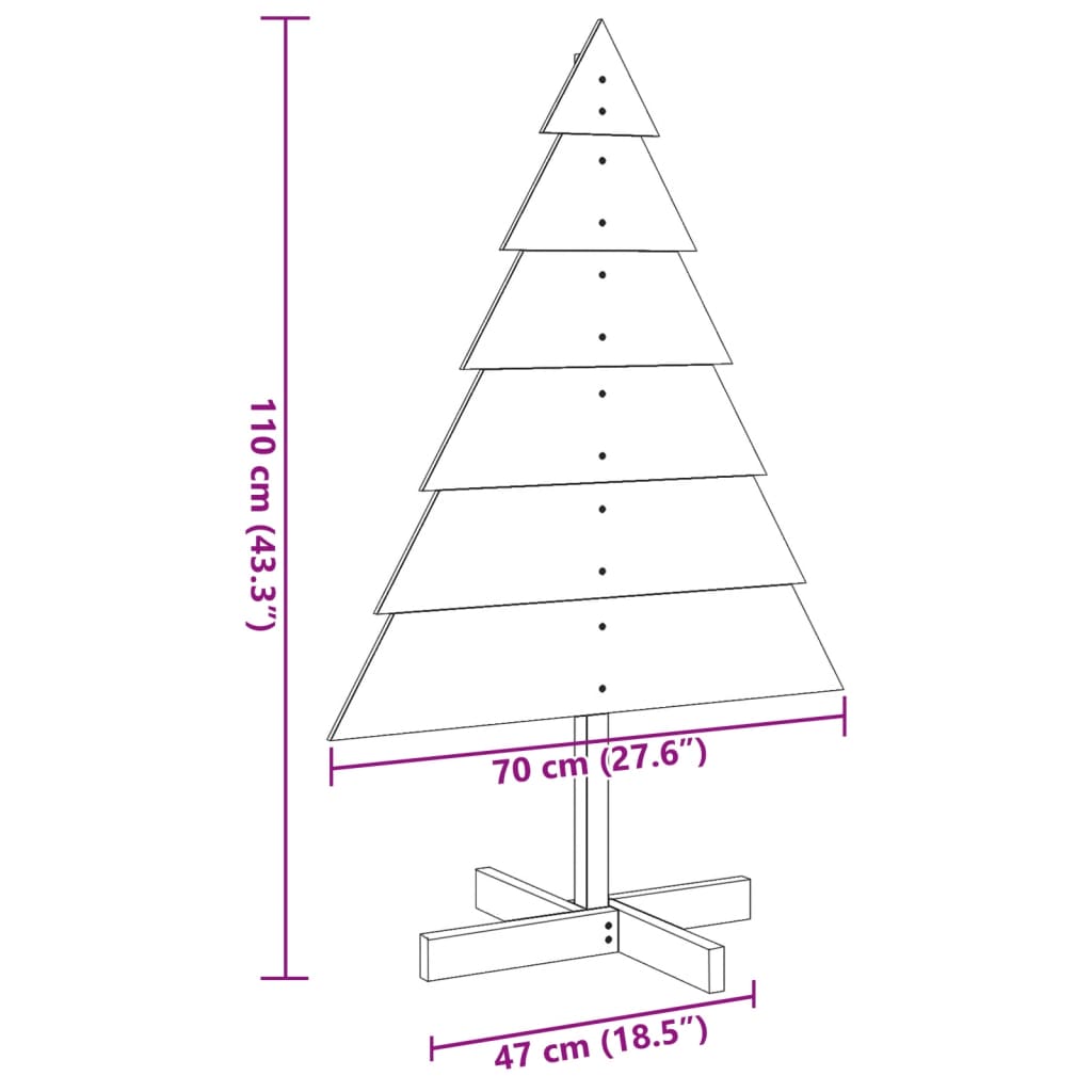 Weihnachtsbaum zum Schmücken 110 cm Massivholz - Pazzar.ch