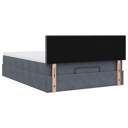 Ottoman-Bett mit Matratze & LEDs Dunkelgrau 140x200 cm Samt - Pazzar.ch