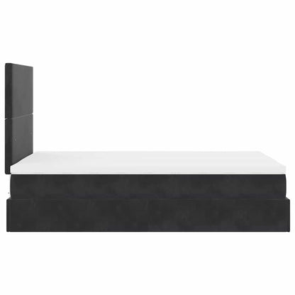 Ottoman-Bett mit Matratzen & LEDs Schwarz 120x200 cm Samt