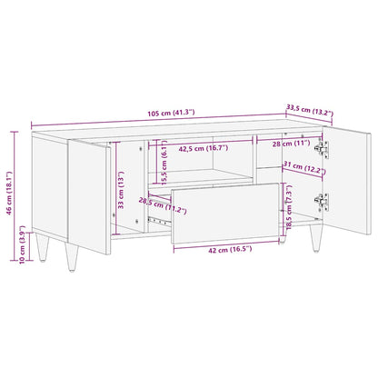 TV-Schrank 105x33,5x46 cm Massivholz Mango - Pazzar.ch