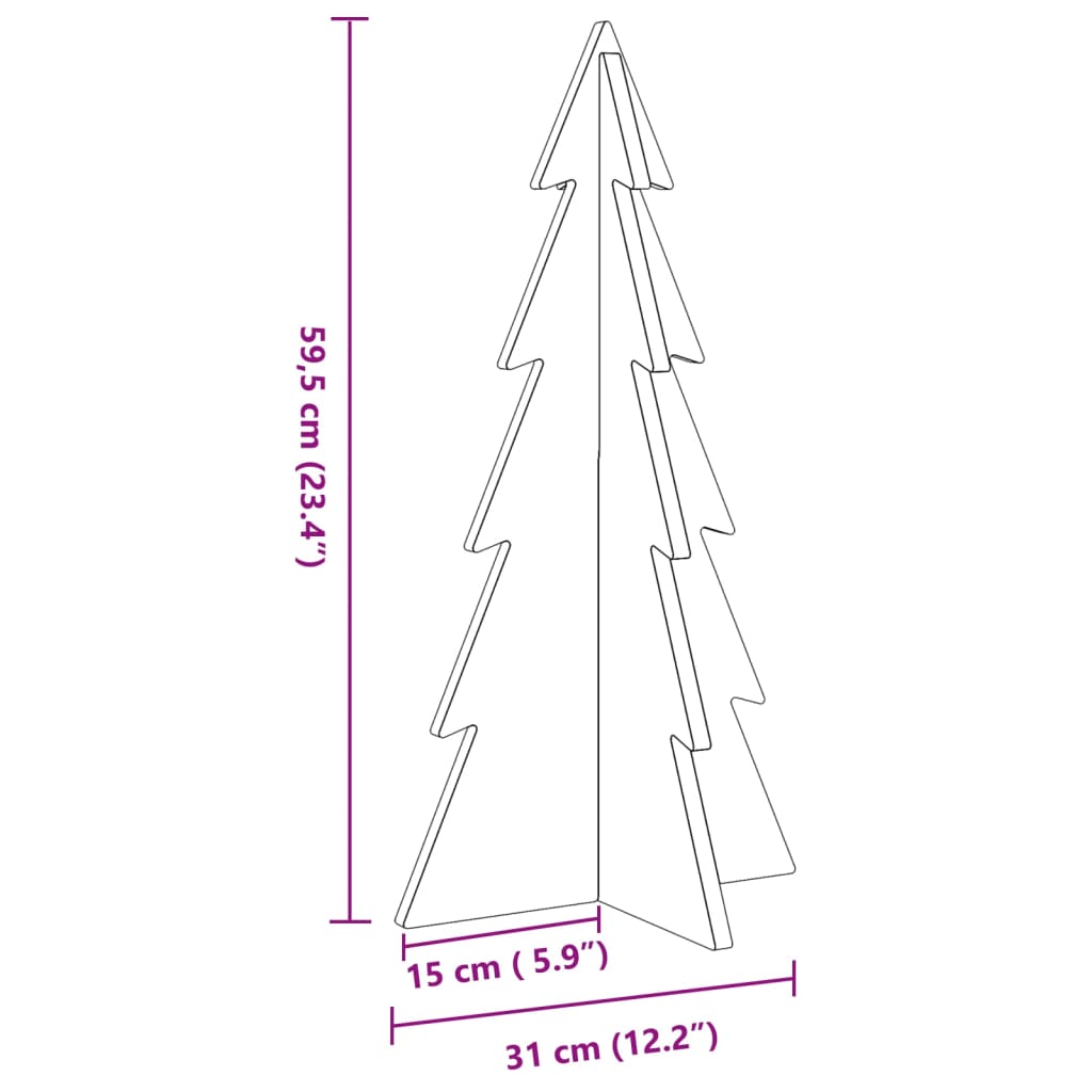 Weihnachtsbaum Holz zum Schmücken 59,5 cm Massivholz Kiefer - Pazzar.ch