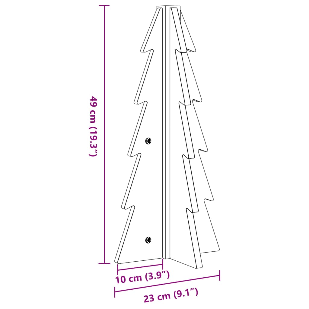 Weihnachtsbaum Holz zum Schmücken 49 cm Massivholz Kiefer - Pazzar.ch