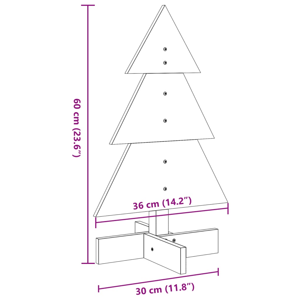 Weihnachtsbaum Holz zum Schmücken 60 cm Massivholz Kiefer - Pazzar.ch