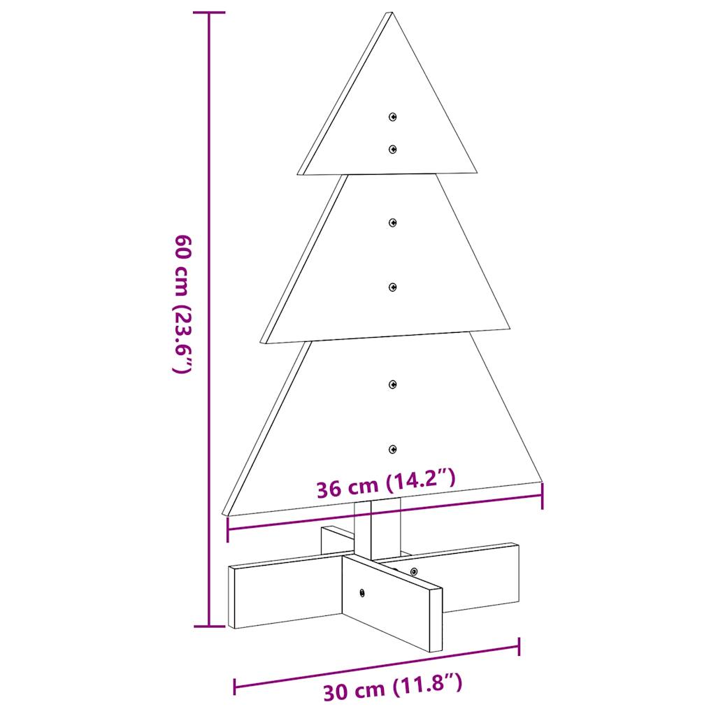 Weihnachtsbaum zum Schmücken Weiß 60 cm Massivholz Kiefer - Pazzar.ch