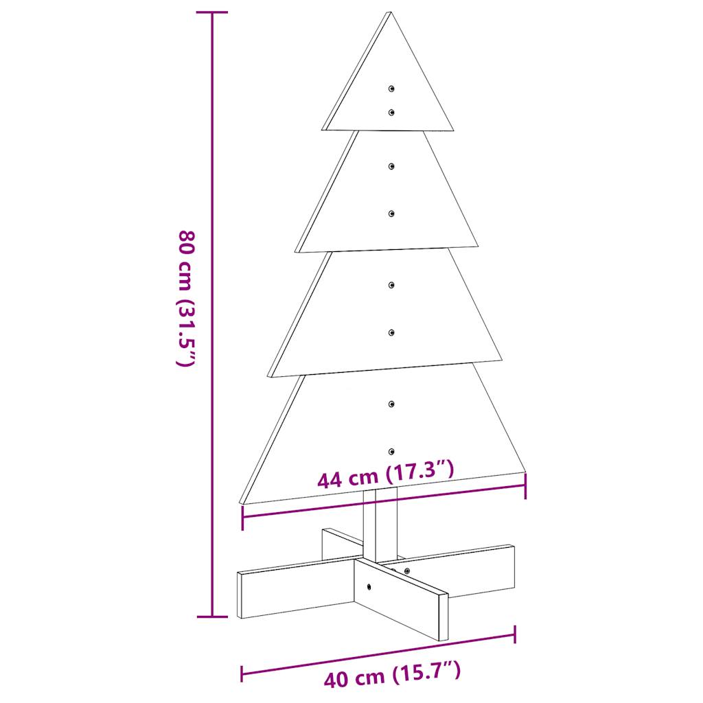 Weihnachtsbaum zum Schmücken Weiß 80 cm Massivholz Kiefer - Pazzar.ch