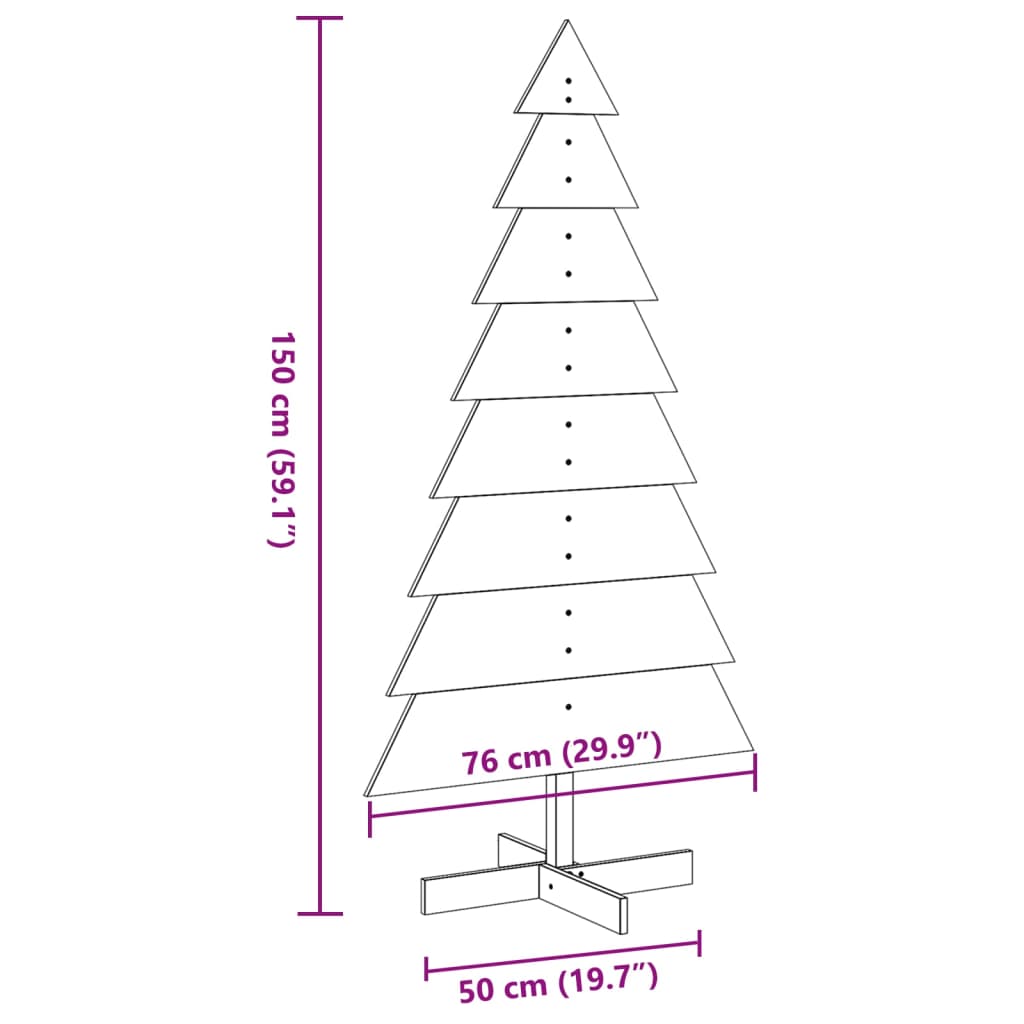 Weihnachtsbaum Holz zum Schmücken 150 cm Massivholz Kiefer - Pazzar.ch