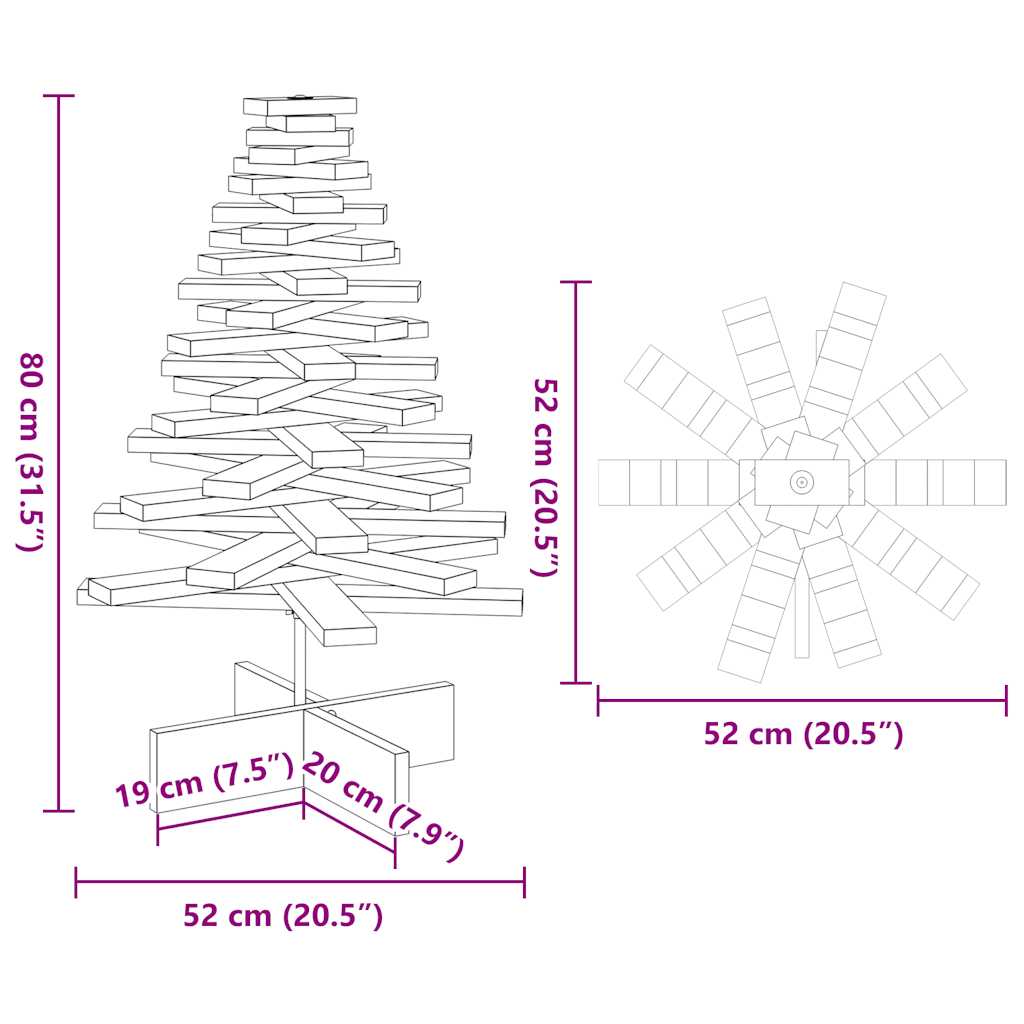 Weihnachtsbaum zum Schmücken Weiß 80 cm Massivholz Kiefer - Pazzar.ch